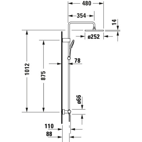 Système de douche universel Duravit, douchette avec 3 types de jets (Rain, Intense Rain, Soft Rain), à économie d'eau, set de douche facile à nettoyer, douche de tête orientable, chromé