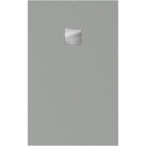 Villeroy & Boch – Receveur de douche à poser 160 x 90 cm – RockLite acrylique nature gris – Épaisseur 4,8 cm – Grille d'évacuation inox incluse (1/3)