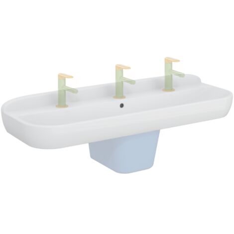 Vitra – Lavabo sur colonne pour enfant 125 cm – Avec trop-plein – Conception ergonomique pour apprentissage de l'hygiène – Facile à nettoyer