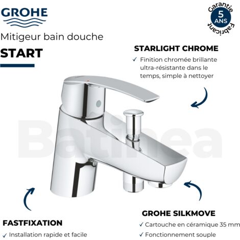 Mitigeur bain douche mécanique GROHE Quickfix Start 2021 avec