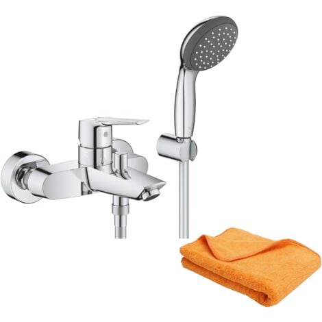 Mitigeur bain douche mécanique GROHE Quickfix Start 2021 avec flexible +  support + pommeau de douche