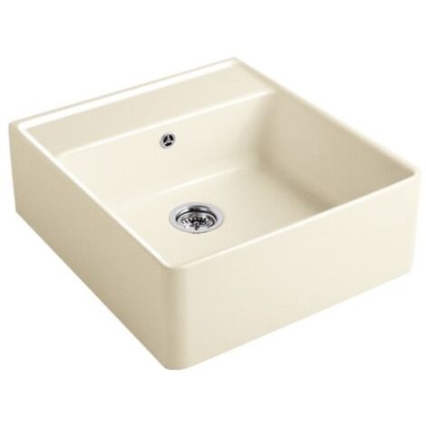 Evier timbre office VILLEROY ET BOCH Tradition Creme CeramicPlus avec vidage manuel (1/5)