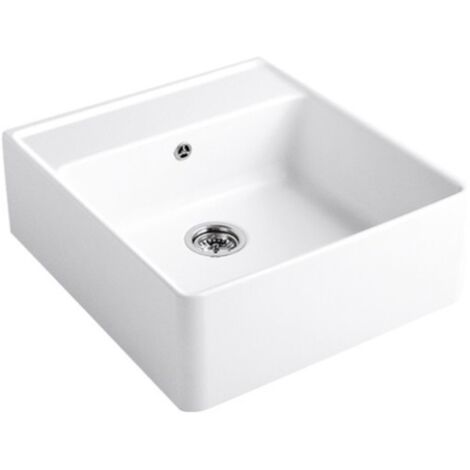 Evier timbre office VILLEROY ET BOCH Tradition 1 bac Blanc CeramicPlus avec vidage automatique