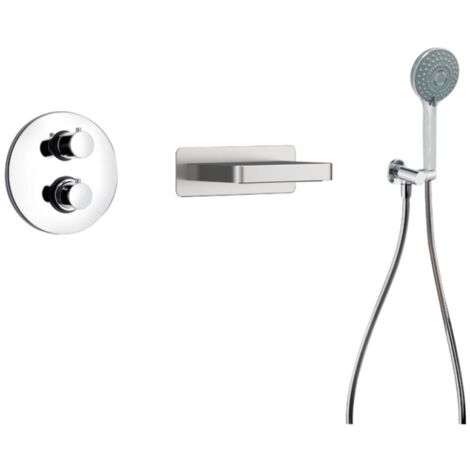 Pack mitigeur bain douche thermostatique encastré rond PAINI Ruby Chrome (1/3)
