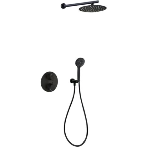 Colonne de douche encastrée ronde PAINI Ruby Noir Mat (1/3)