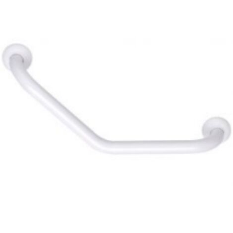 Barre de maintien coudée PMR PELLET Essentiel confort aluminium époxy blanc (1/5)