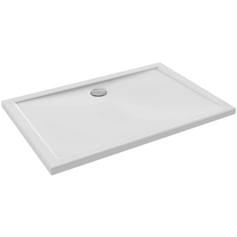 Receveur de douche 120 x 80 JACOB DELAFON Gaspard extra-plat céramique bonde centrée sur la longueur