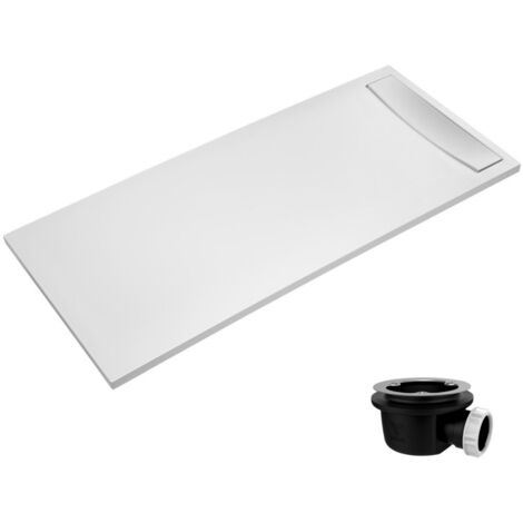 Receveur de douche antidérapant 120 x 80 JACOB DELAFON Flight Neus acrylique rectangle blanc + bonde + capot (1/5)