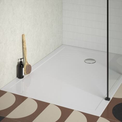 Receveur de douche 120 x 90 JACOB DELAFON Gaspard extra-plat céramique bonde à gauche