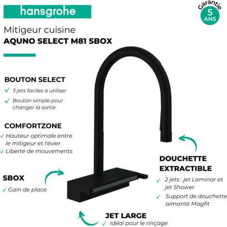 Hansgrohe M81 - Mitigeur d'évier Aquno Select avec bec extractible, 2