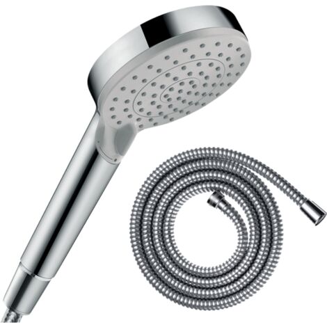 Pommeau de douche HANSGROHE Vernis Blend 100 EcoSmart Vario chromé + flexible de douche 1,25 m HANSGROHE Metaflex chromé (1/3)