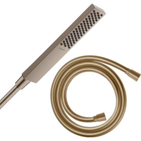 Pommeau de douche HANSGROHE Pulsify E 100 EcoSmart bronze brossé + flexible de douche 1,60 m HANSGROHE Isiflex bronze brossé