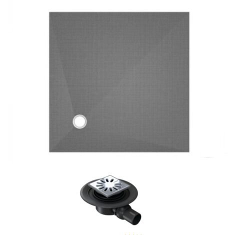 Receveur de douche à carreler 90 x 90 WEDI Fundo Primo carré écoulement excentré + bonde horizontale