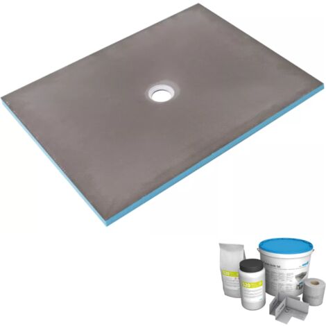 Receveur de douche à carreler 90 x 75 WEDI Fundo Primo rectangle écoulement centré + kit d'étancheité (1/5)