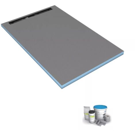 Wedi – Receveur de douche à carreler 160 x 100 cm – Extra-plat avec pente préformée – Évacuation linéaire – 100% étanche – Installation facile (1/5)
