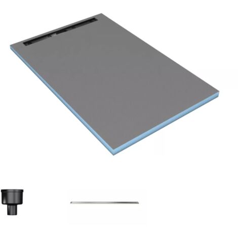 Receveur de douche à carreler 120 x 90 cm WEDI Fundo Riolito Neo avec écoulement vertical + barrette de finition 70 cm