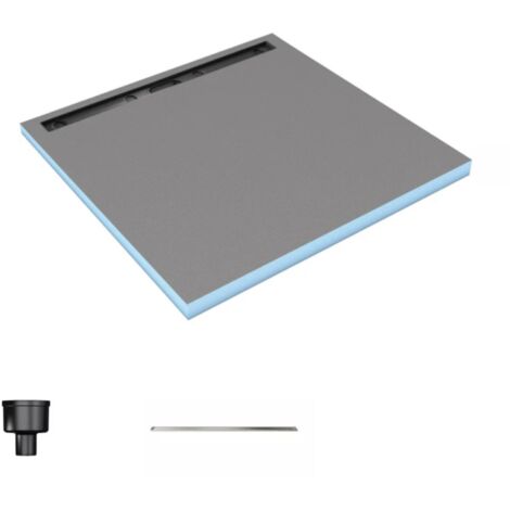 Receveur de douche à carreler 120 x 120 cm WEDI Fundo Riolito Neo avec écoulement vertical + barrette de finition 70 cm