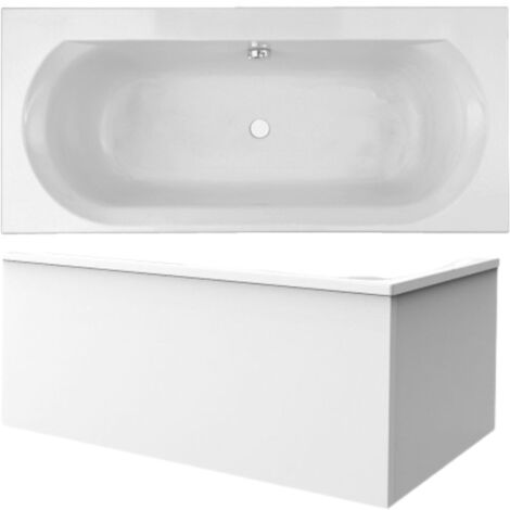 Pack baignoire droite 180 x 80 JACOB DELAFON Elise + tablier en angle + vidage