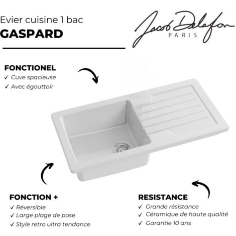 Evier à encastrer 1 bac JACOB DELAFON Gaspard