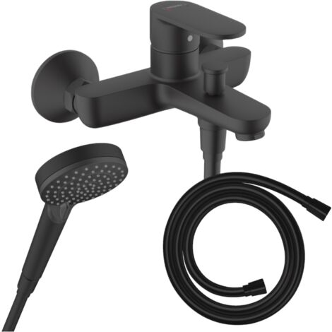 Pack mitigeur bain douche HANSGROHE Vernis Blend + Flexible Isiflex + Pommeau HANSGROHE Vernis Blend 100 Vario noir mat (1/3)