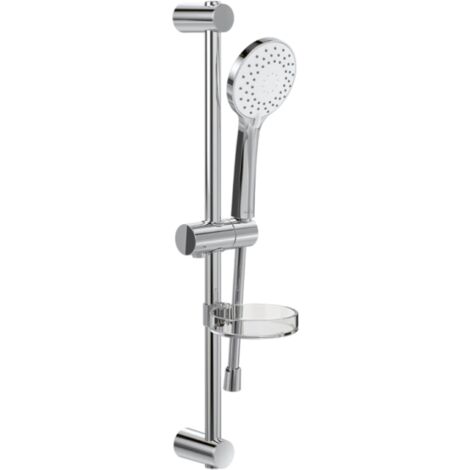 Villeroy & Boch – Ensemble de douche à trois jets – Douchette à main avec inverseur 3 jets – Flexible 1600 mm – Finition chrome brillant – Montage mural (1/9)