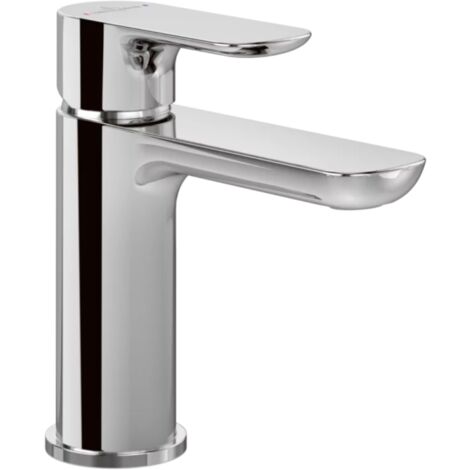 Villeroy & Boch – Mitigeur de lavabo avec tirette chrome – Laiton – Hauteur 155 mm – Débit 4,6 l/min – Pose sur pied – Technologie EasyClean (1/5)