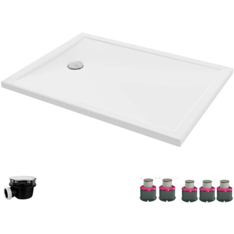 Jacob Delafon – Receveur de douche 120 x 90 cm – Céramique – Rectangulaire – Bonde à gauche – Kit de réhausse inclus – Installation surélevée ou encastrée (1/5)