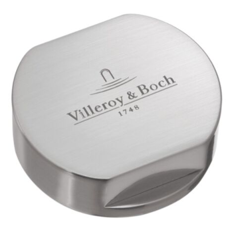 Villeroy & Boch – Bouton pour vidage évier 1 cuve – Laiton finition inox brossé – Dimensions 122mm x 78mm – Compatible mécanismes standard (1/5)