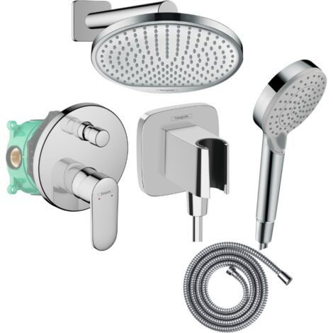 Colonne de douche encastrée mécanique HANSGROHE Vernis Blend Douche de tête Crometta Douchette Vernis Blend chromé (1/3)