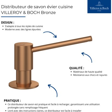 Distributeur de savon évier cuisine VILLEROY & BOCH Bronze
