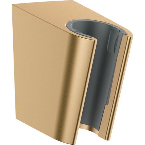 Hansgrohe – Support douchette mural bronze brossé – Support fixe pour flexible à embout conique – Facile à installer et à nettoyer – Optimise l'espace salle de bains