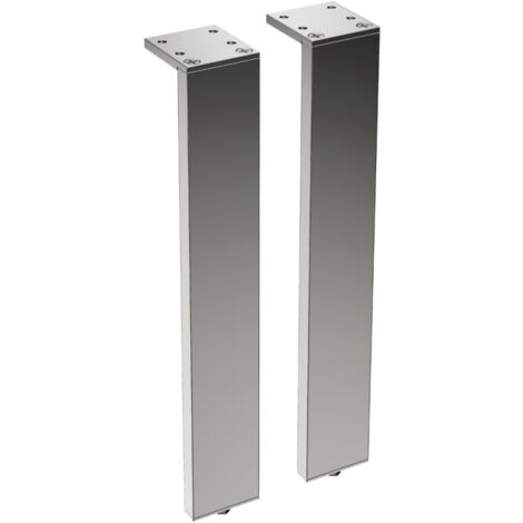 Burgbad – Pieds de meuble salle de bain – Aluminium chromé – Hauteur 21,5 cm – Fixation rapide – Lot de 2