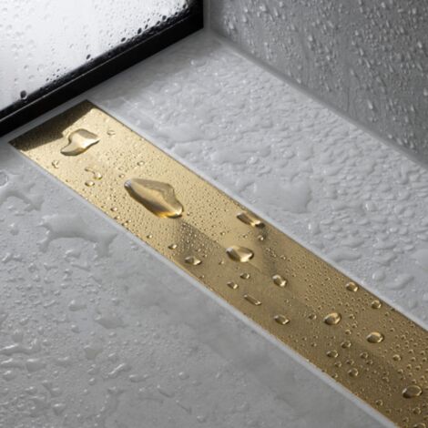 Caniveau de douche HANSGROHE RainDrain Flex 80 Aspect doré poli + Corps ...