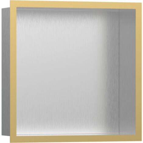 Niche murale fond acier HANSGROHE XtraStoris cadre aspect doré poli (1/3)