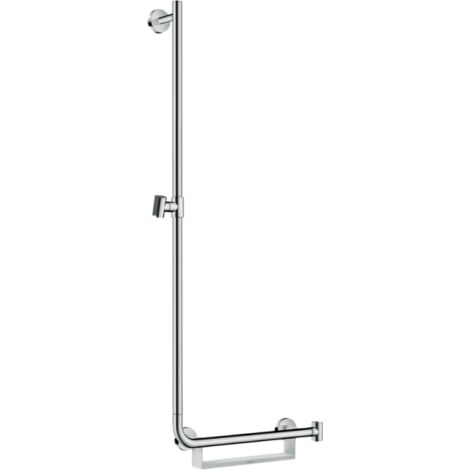 Barre de douche PMR HANSGROHE Unica 110 cm avec poignée à droite chromé