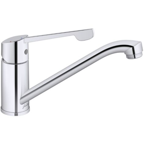 Jacob Delafon – Robinet mitigeur de cuisine bec bas PMR – Hauteur 154 mm – Finition chrome – Aérateur anti-calcaire – Limiteur de débit sensible (1/4)