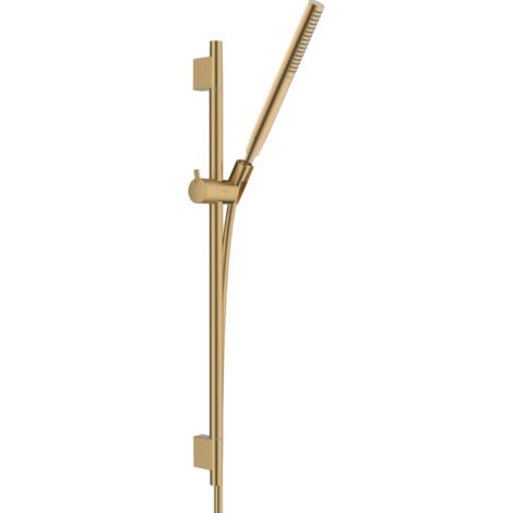 Ensemble barre de douche HANSGROHE Unica S Puro + Flexible + Pommeau de douche Pulsify S Bronze Brossé