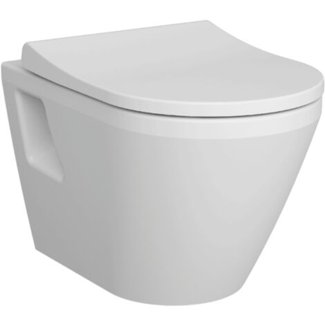 WC suspendu sans bride – Porcelaine vitrifiée – Hygiène renforcée – Abattant frein de chute – Système de double chasse VitrAflush