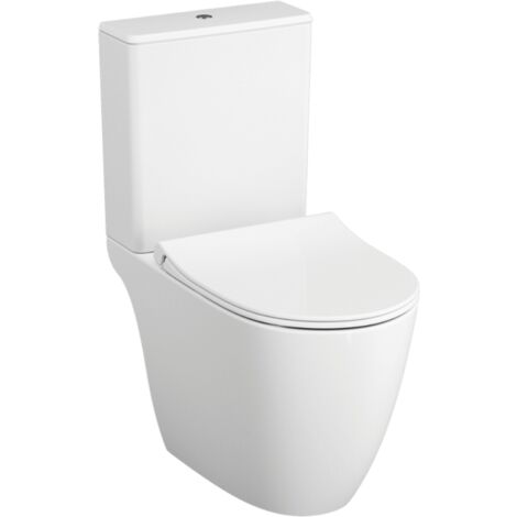 Vitra – WC à poser sans bride – Cuvette Rim-ex pour hygiène renforcée – Abattant Duroplast à fermeture douce – Hauteur 81,5 cm – Largeur 36 cm