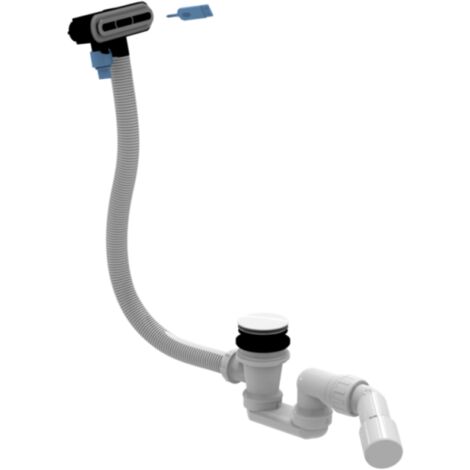 Villeroy & Boch – Vidage baignoire avec trop-plein intégré – Bonde blanche et trop-plein chromé – Drainage efficace pour baignoires semi-îlot