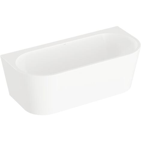 Baignoire semi ilôt murale tout inclus VITRA Geo 165x75 avec trop plein caché