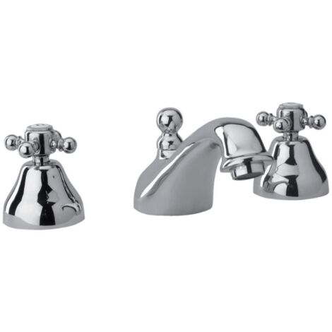 Robinet lavabo, mélangeur 3 trous Retro TIFFANY  chromé