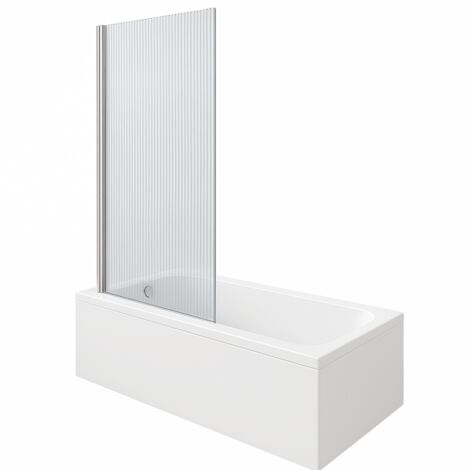 Baignoire droite DURAVIT D-Code 1800x800mm + Pare bain gauche AURYS Raywall chromé (1/5)