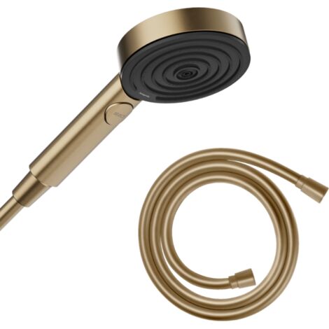 Pommeau de douche HANSGROHE Pulsify Select EcoSmart 105 3 jets relaxation + Flexible 160 cm Isiflex Bronze brossé