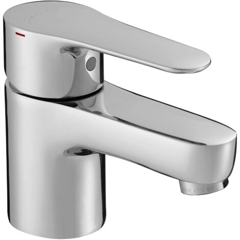 Jacob Delafon – Mitigeur de lavabo monomando lisse – Finition métal – Limiteur de débit 5 l/min – Cartouche céramique 1.000.000 cycles – Aérateur anti-calcaire - E16027-4ND-CP (1/2)