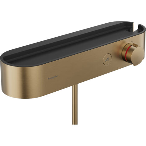Hansgrohe – Mitigeur thermostatique de douche bronze brossé – Limiteur de température réglable – CoolContact anti-brûlures – 24360140