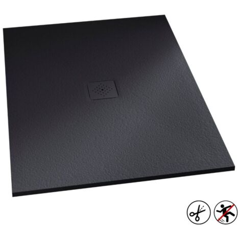 Kinedo – Receveur de douche antidérapant 100 x 80 cm – Biolex robuste – Faible ressaut pour PMR – Installation flexible – Grille d'évacuation assortie (1/3)