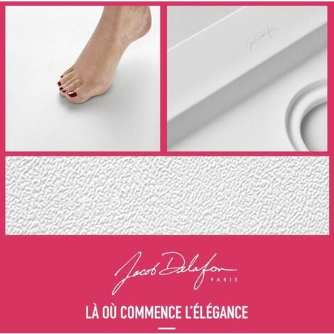 Receveur de douche JACOB DELAFON Flight rectangle extra plat antidérapant 100 x 80 cm