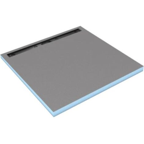 Wedi – Receveur de douche à carreler carré 1000x1000mm – Écoulement linéaire excentré – Pente continue – Installation facile