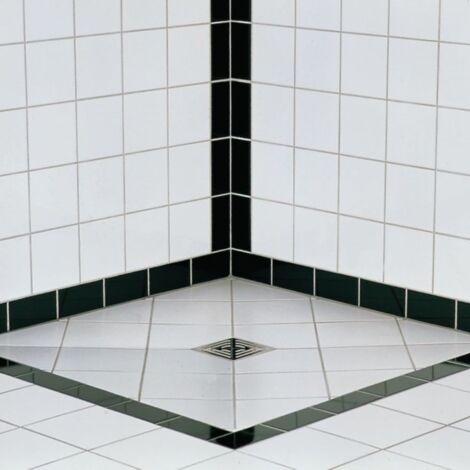 Receveur de douche à carreler 90 x 90 WEDI Fundo Primo carré écoulement centrée + bonde horizontale + kit d'étanchéité